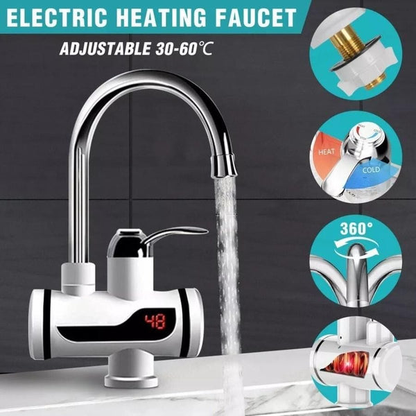 Electric Kitchen Instant Water Heater Tap – Tankless Hot Water Faucet | Fast Heating Instant Hot Water for Kitchen & Hand Wash